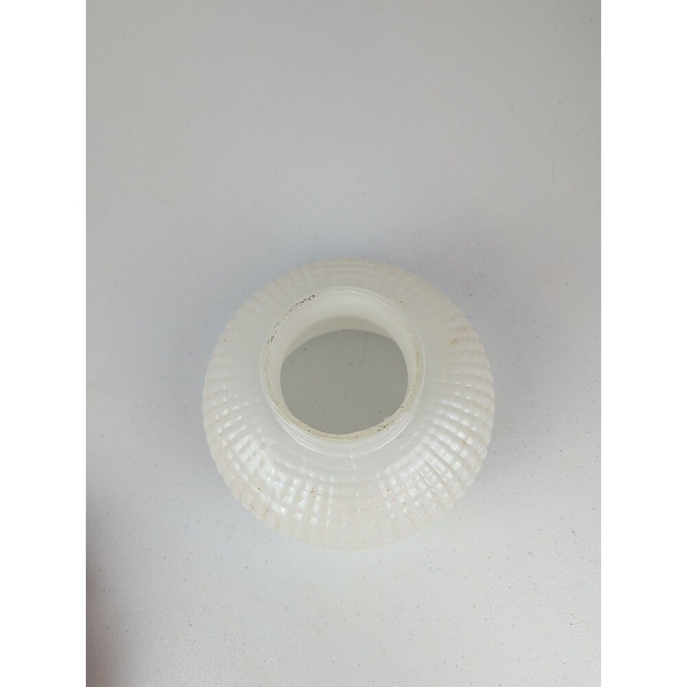 Vtg White Milk Glass Hurricane Lamp Shade Hobnail Ruffled  Replacement Shade - Picture 4 of 6